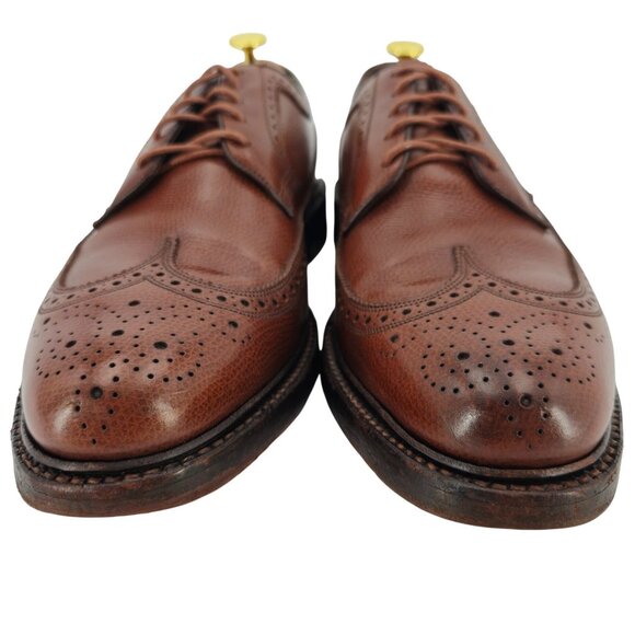 Vintage Florsheim Royal Imperial Brown Leather Longwing Derby Mens 9 Dress Shoes - Picture 9 of 13